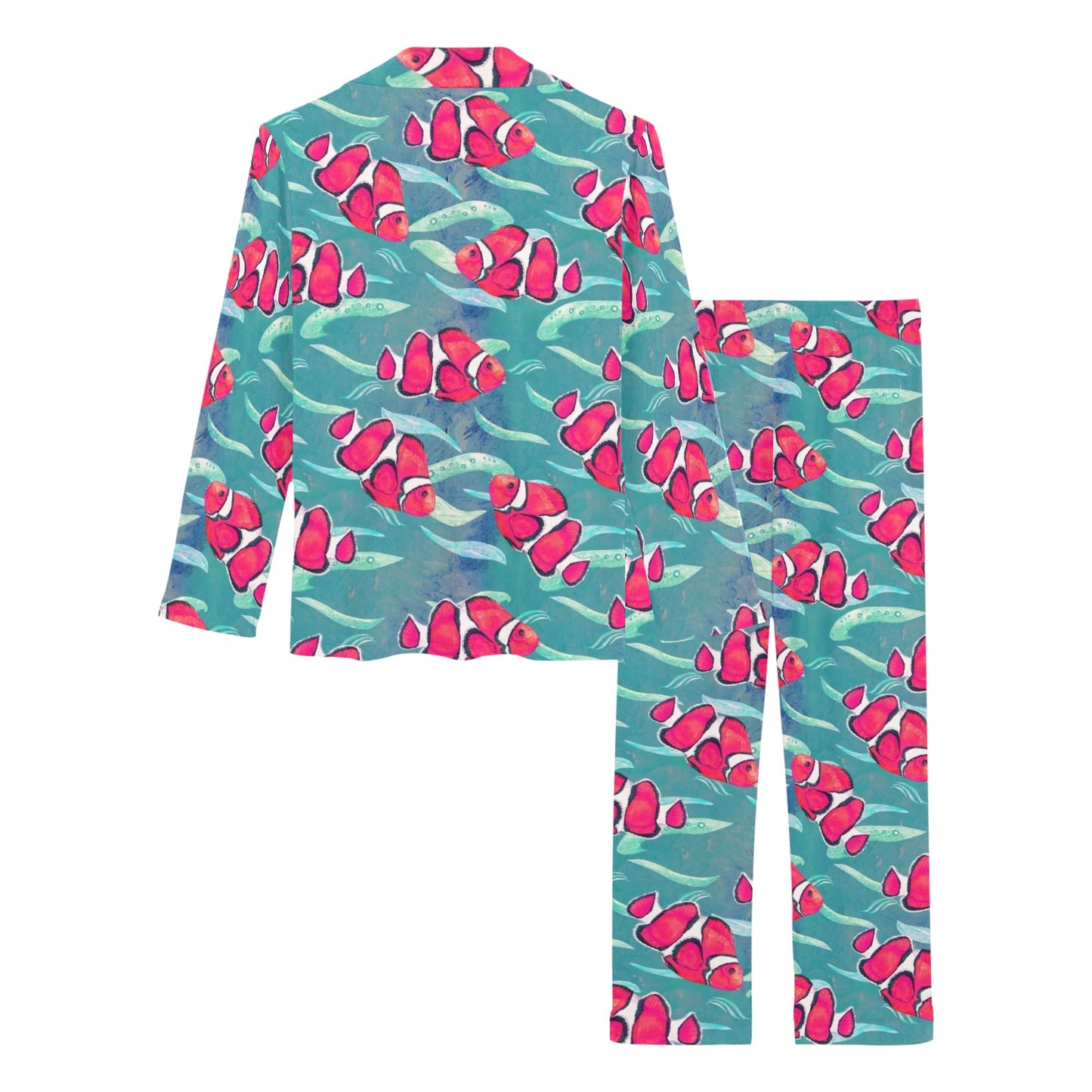 Clownfish Pattern Print Design 02 Women's Long Pajama Set