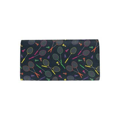 Badminton Pattern Print Design 04 Women's Trifold Wallet