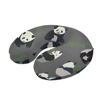 Panda Pattern Print Design A06 U-Shaped Travel Neck Pillow