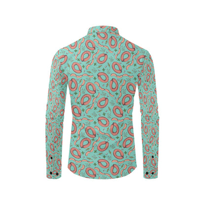 Sausage Print Design LKS303 Men's Long Sleeve Dress Shirt