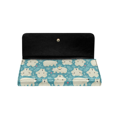 Bear Pattern Print Design BE04 Women's Trifold Wallet
