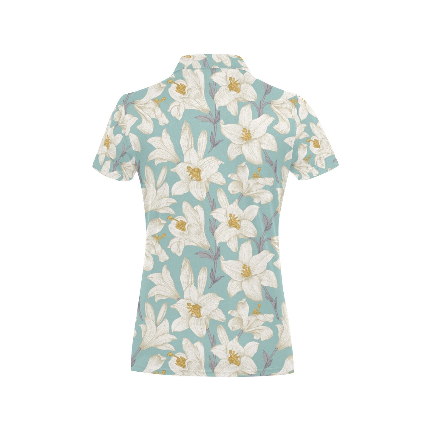 Lily Pattern Print Design 02 Women's Polo Shirt