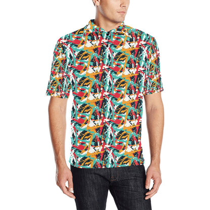 Splatter Print Design LKS304 Men Polo Shirt