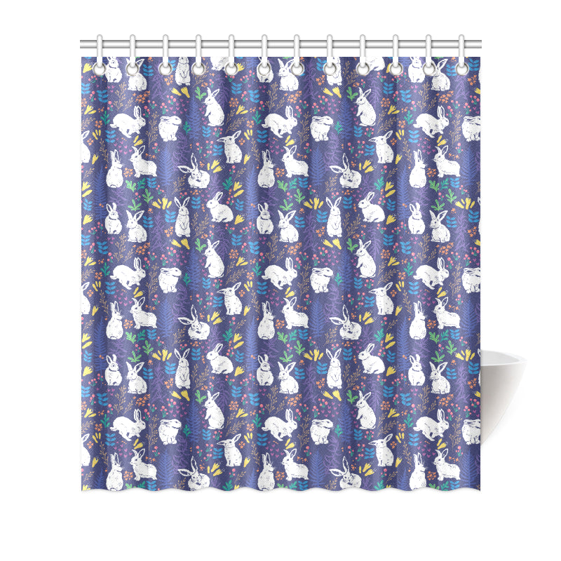 Bunny Pattern Print Design 01 Shower Curtain