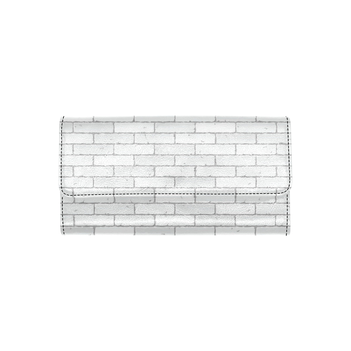Brick White Pattern Print Design 03 Women's Trifold Wallet
