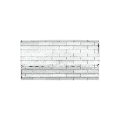 Brick White Pattern Print Design 03 Women's Trifold Wallet