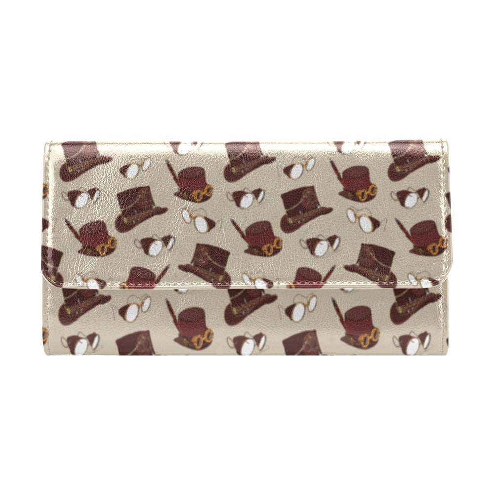 Steampunk Hat Print Design LKS301 Women's Trifold Wallet