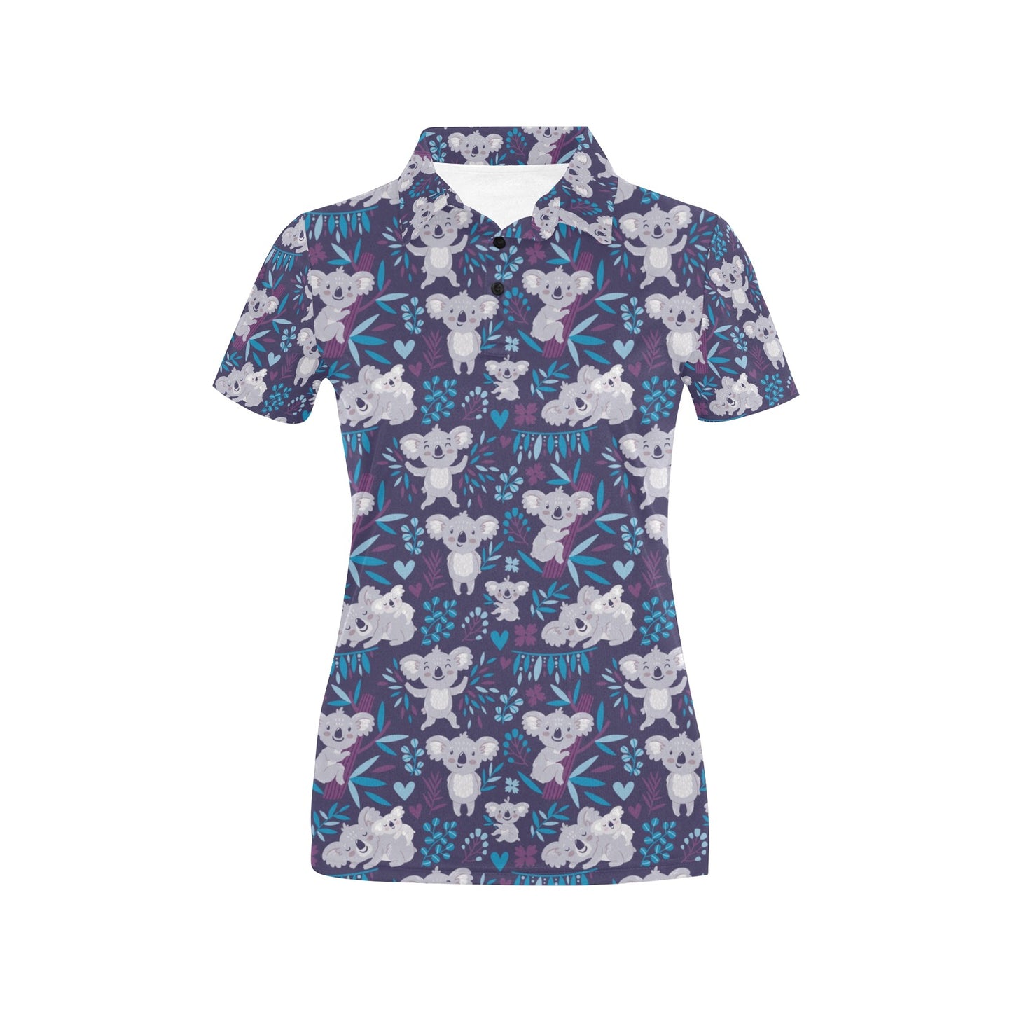 Koala Cute Themed Design Print Women's Polo Shirt