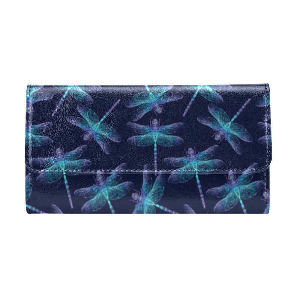 Dragonfly Hand Drawn Style Print Women's Trifold Wallet