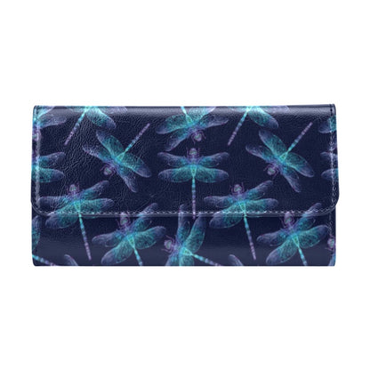 Dragonfly Hand Drawn Style Print Women's Trifold Wallet