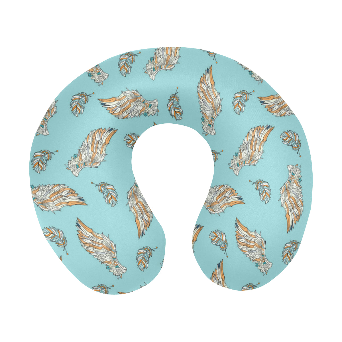 Angel Wings Pattern Print Design 03 U-Shaped Travel Neck Pillow