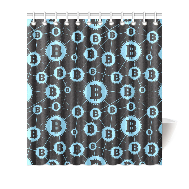 Cryptocurrency Pattern Print Design 02 Shower Curtain