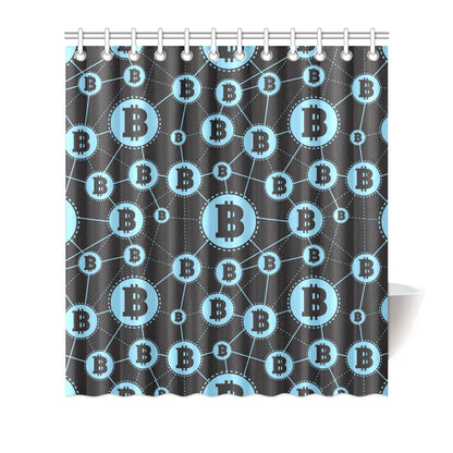 Cryptocurrency Pattern Print Design 02 Shower Curtain