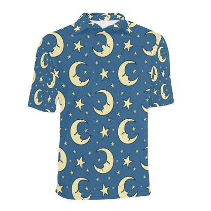 Moon Night Pattern Print Design 03 Men Polo Shirt