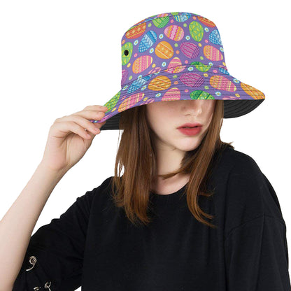 Easter Eggs Pattern Print Design RB010 Unisex Bucket Hat