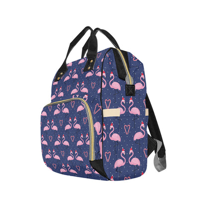 Flamingo Christmas Diaper Bag Backpack