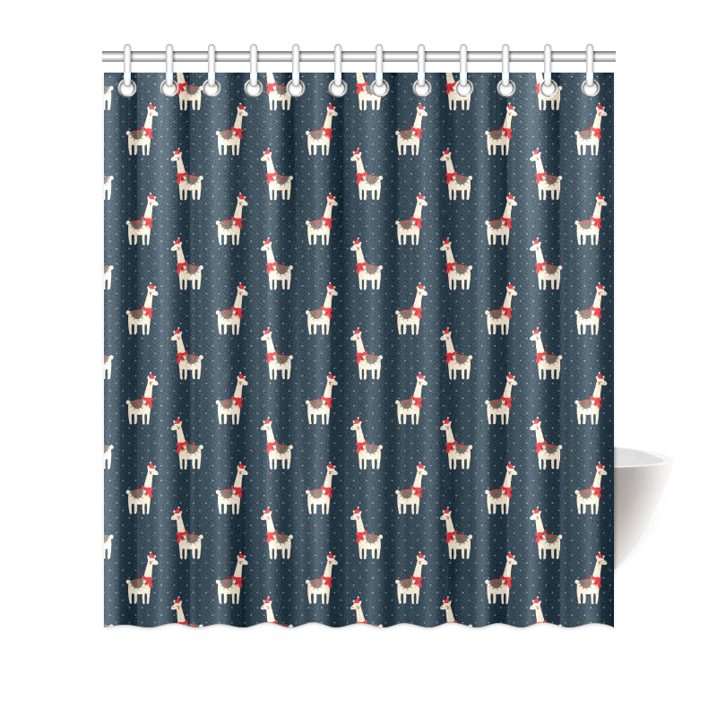Llama with Polka Dot Themed Print Shower Curtain