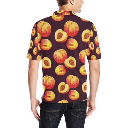 Peach Pattern Print Design A04 Men Polo Shirt