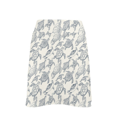 Sea Turtle Print Design LKS304 17" Golf & Pickleball Skort with Pockets
