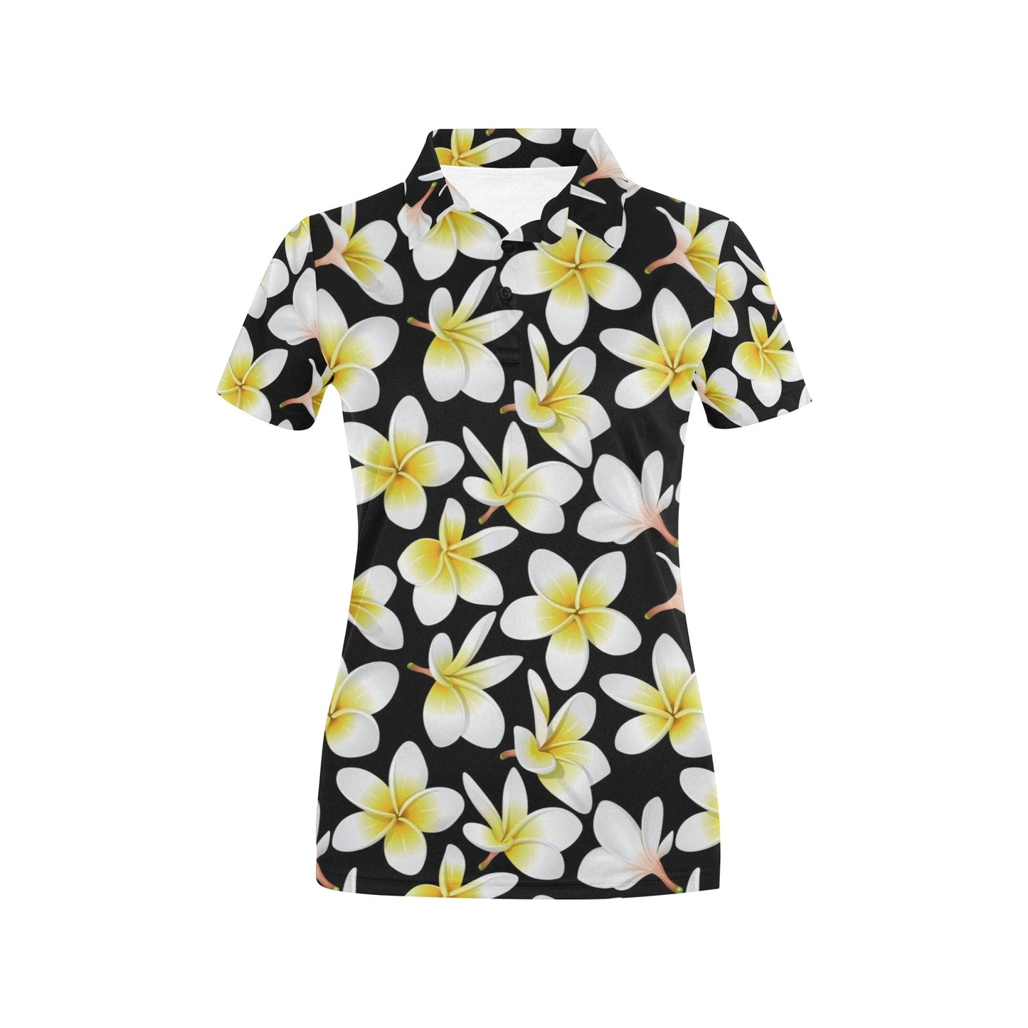 Yellow Plumeria Hawaiian Flowers Women's Polo Shirt