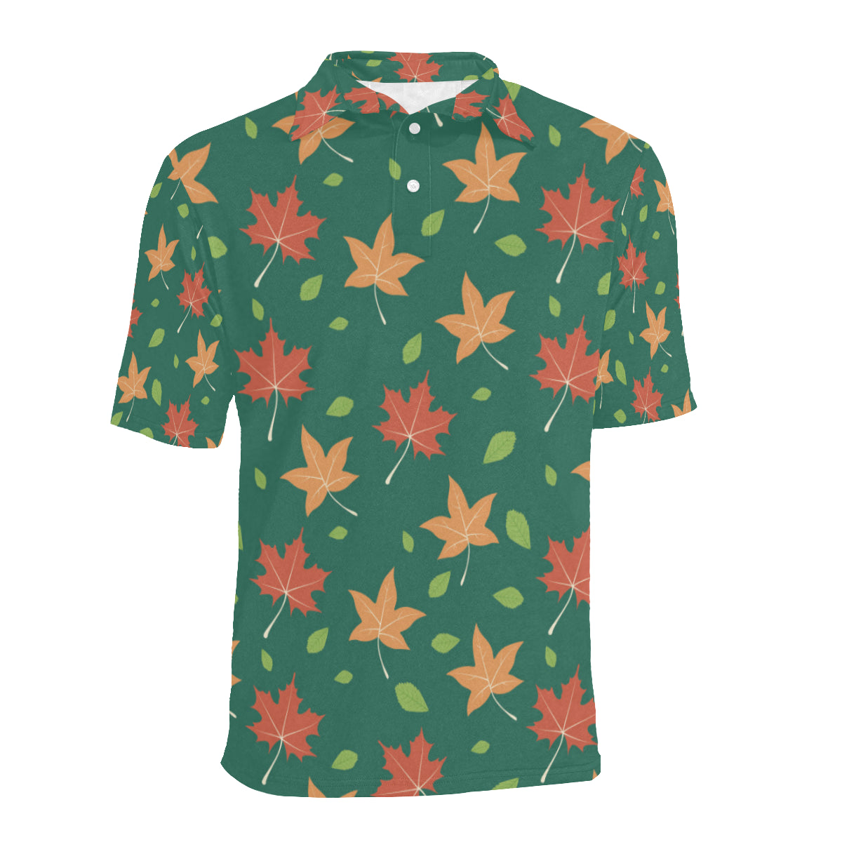 Maple Leaf Pattern Print Design 04 Men Polo Shirt