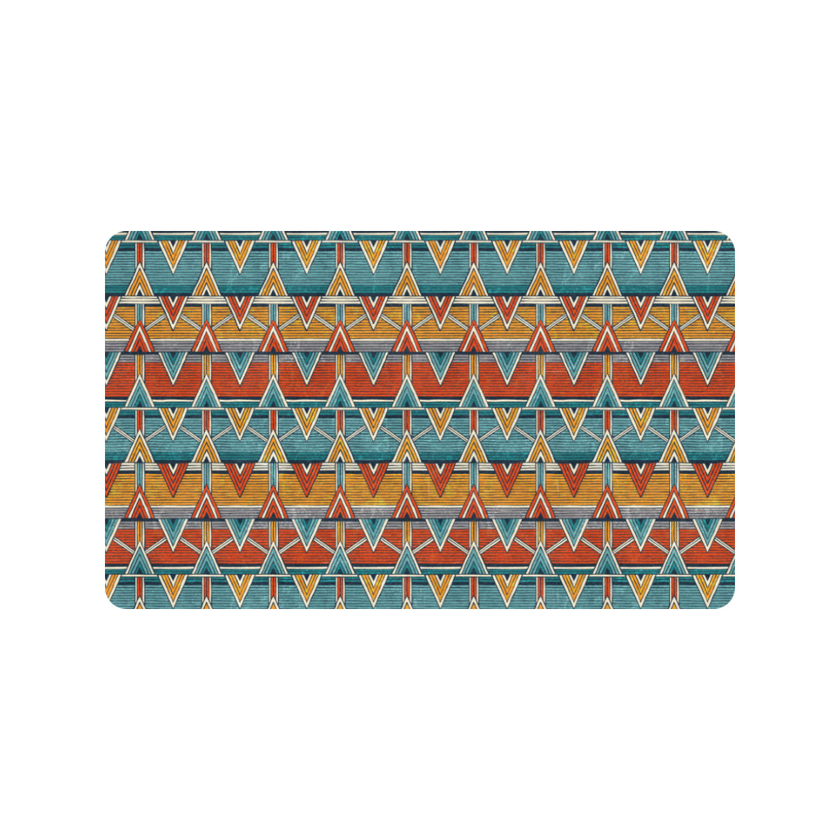 Kente Print African Design Themed Rubber Doormat