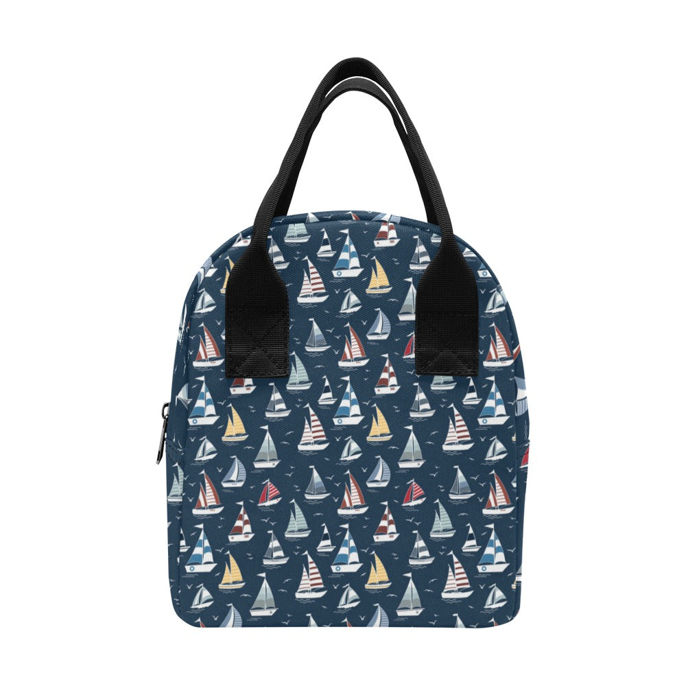 Sailboat Print Design LKS306 Insulated Lunch Bag