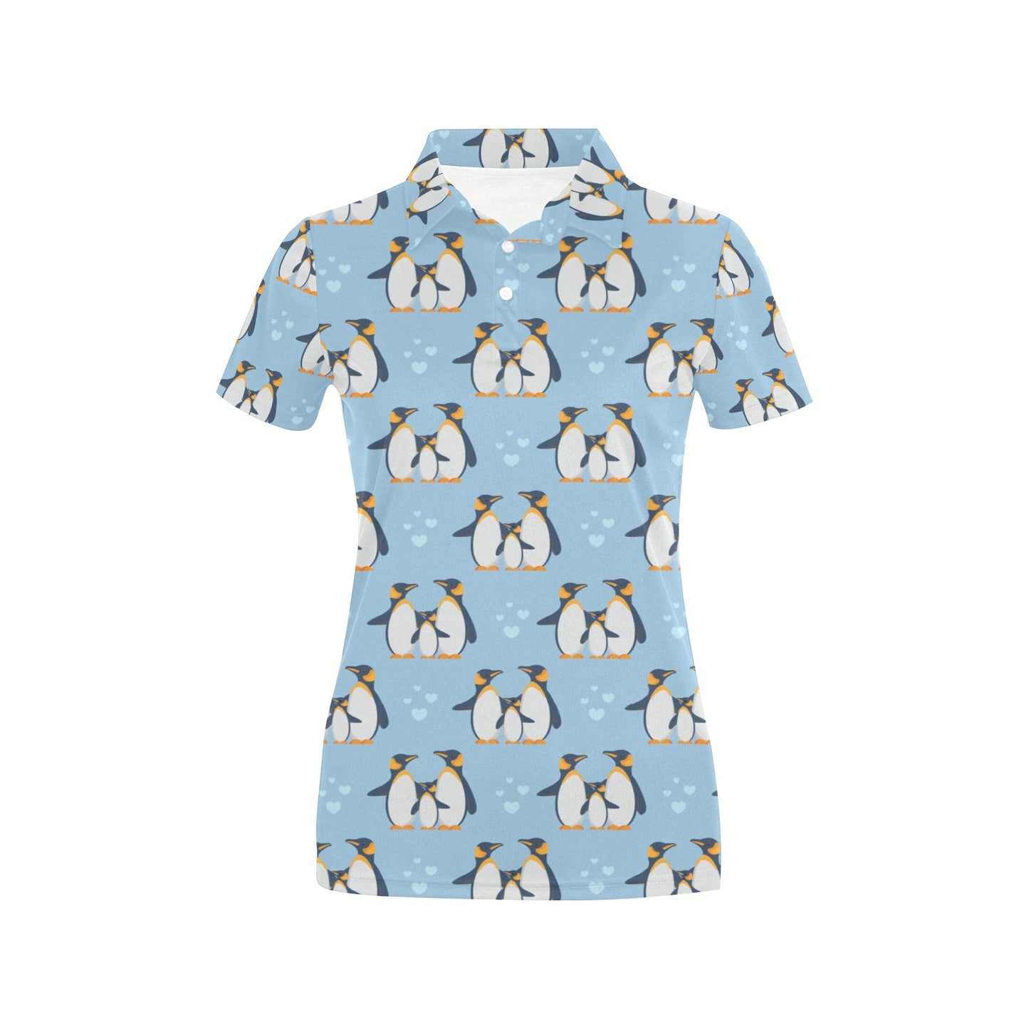 Penguin Pattern Print Design A04 Women's Polo Shirt