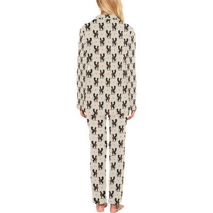 Ancient Greek Print Design LKS3010 Women's Long Pajama Set