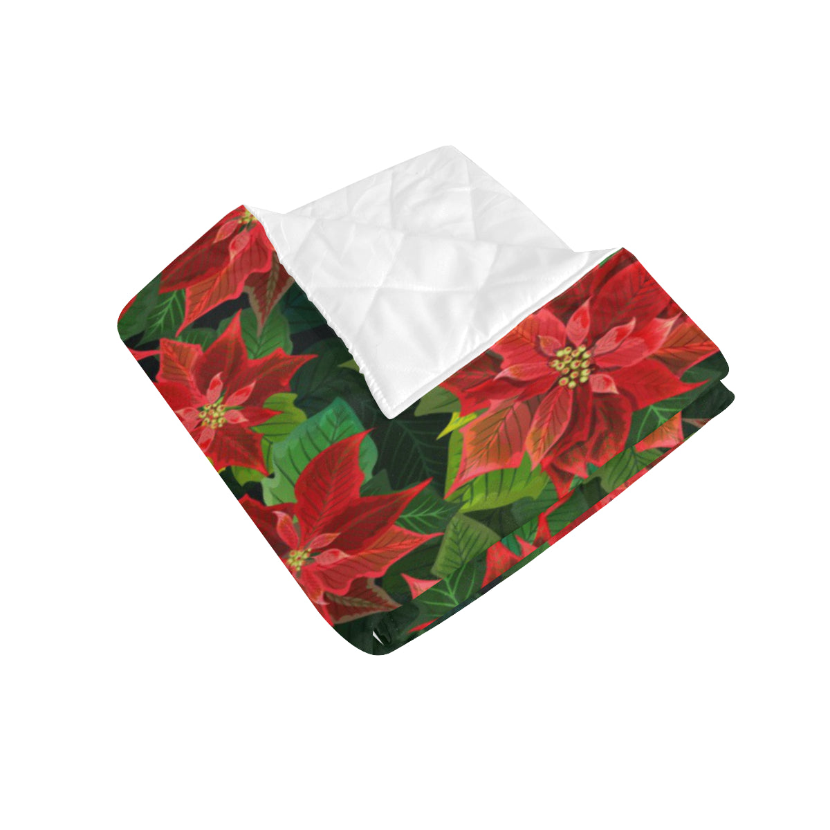 Poinsettia Pattern Print Design POT04 Premium Quilt