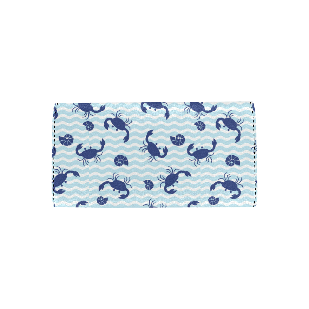 Crab Pattern Print Design 04 Women's Trifold Wallet