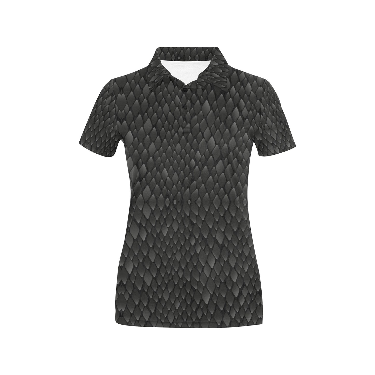 Snake Skin Black Print Women's Polo Shirt