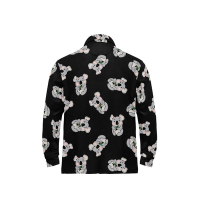 Koala Pattern Print Design 05 Long Sleeve Polo Shirt For Men's
