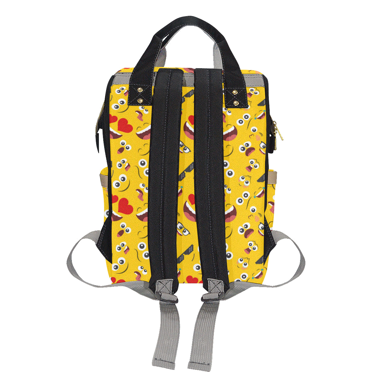 Emoji Face Print Pattern Diaper Bag Backpack