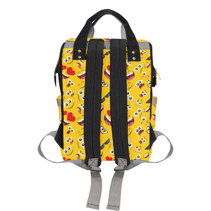 Emoji Face Print Pattern Diaper Bag Backpack