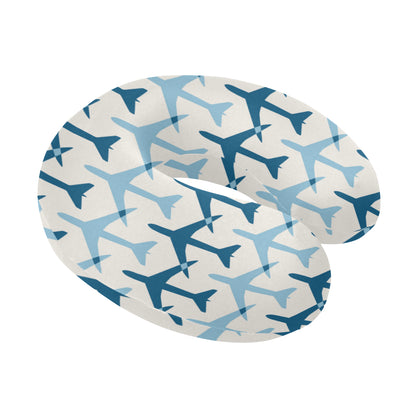 Airplane Pattern Print Design 04 U-Shaped Travel Neck Pillow