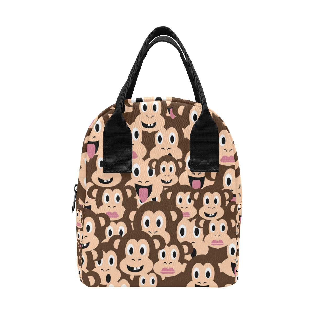 Emoji Monkey Print Pattern Insulated Lunch Bag