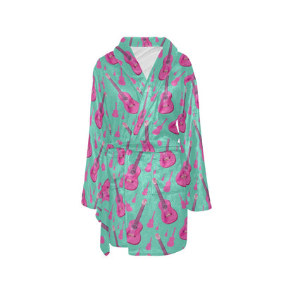 Acoustic Guitar Print Design LKS405 Women's Fleece Robe