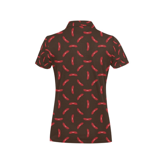Sausage Print Design LKS302 Women's Polo Shirt