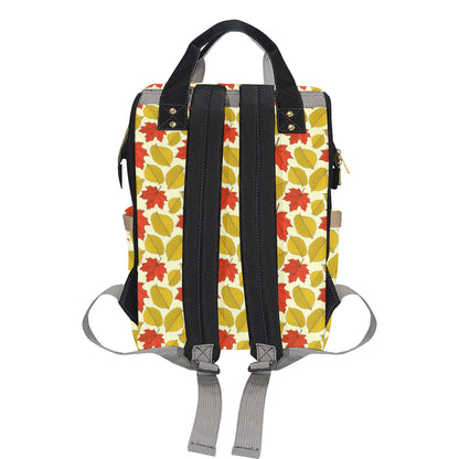 Elm Maple Leave Print Pattern Diaper Bag Backpack