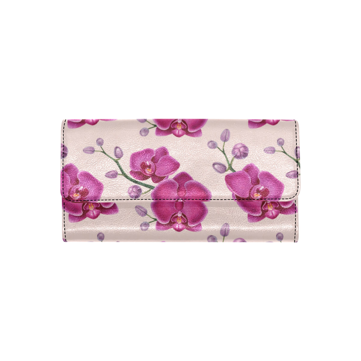 Orchid Pattern Print Design A02 Women's Trifold Wallet