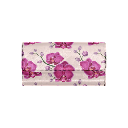 Orchid Pattern Print Design A02 Women's Trifold Wallet