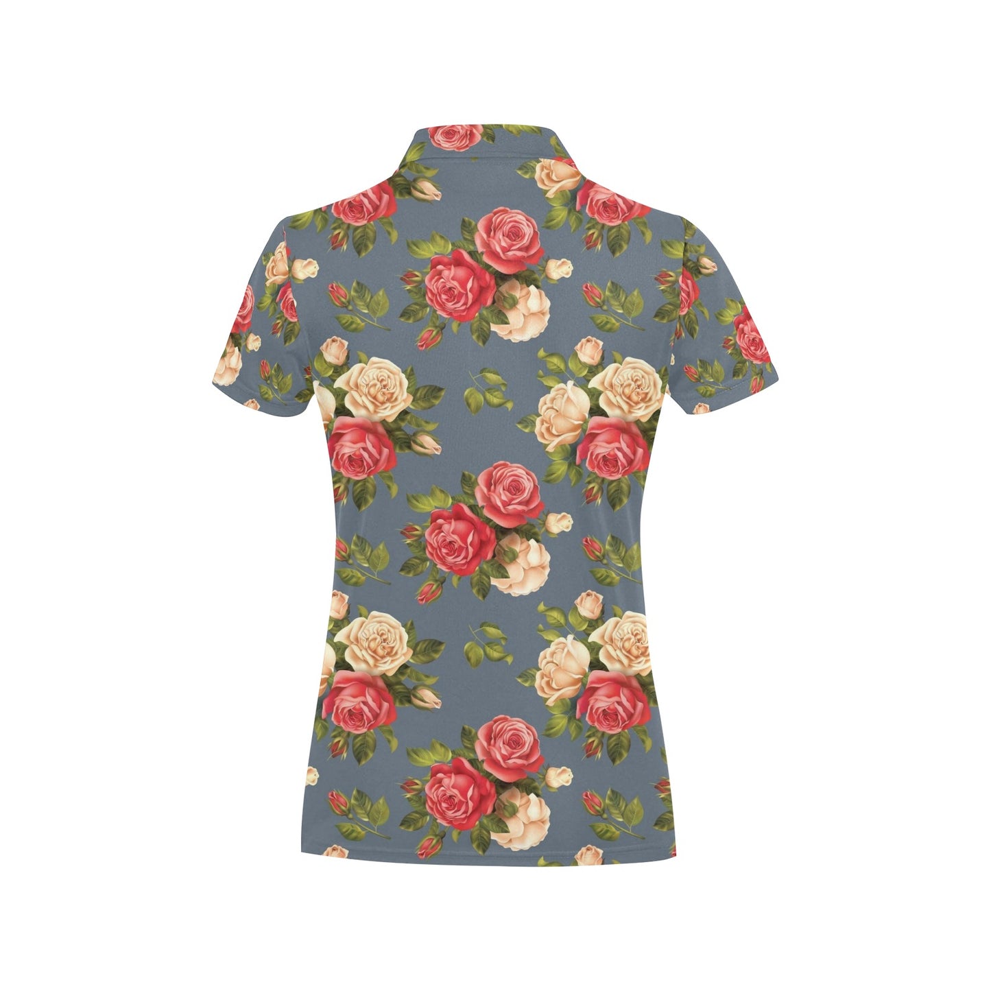 Rose Pattern Print Design RO017 Women's Polo Shirt