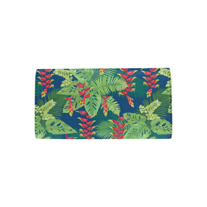 Heliconia Pattern Print Design HL08 Women's Trifold Wallet