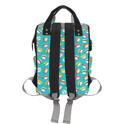 Sushi Themed Print Diaper Bag Backpack