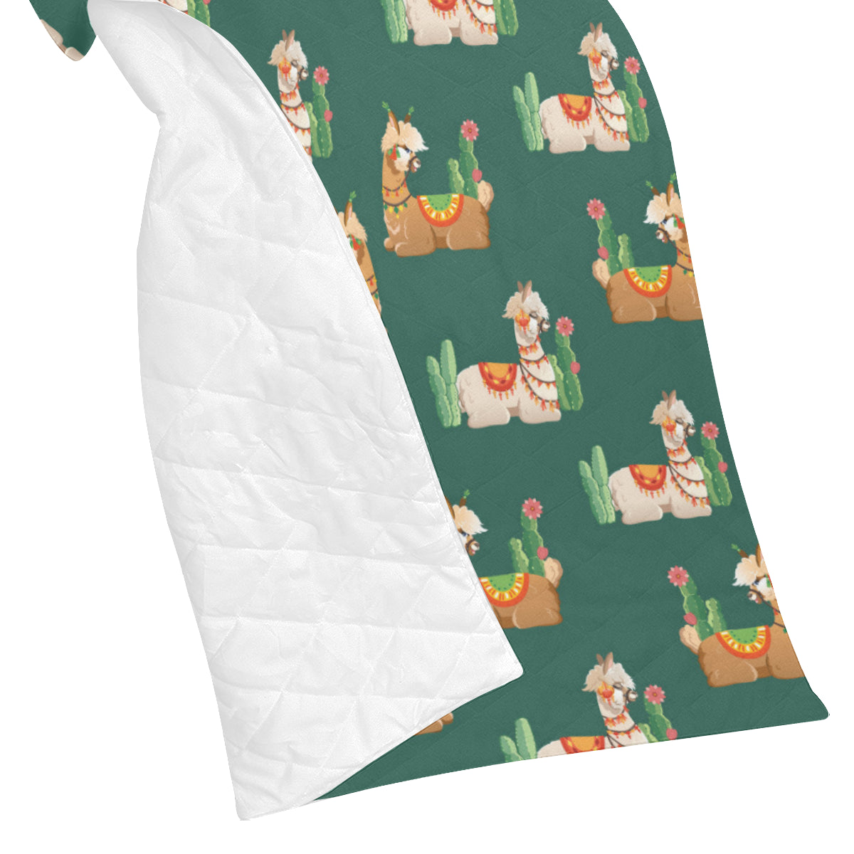 Llama Cactus Pattern Print Design 07 Premium Quilt