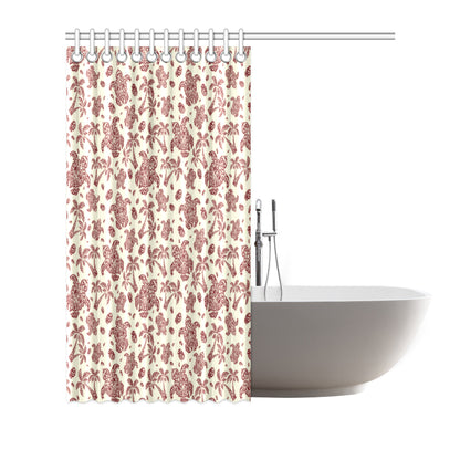 Polynesian Tattoo Turtle Themed Shower Curtain