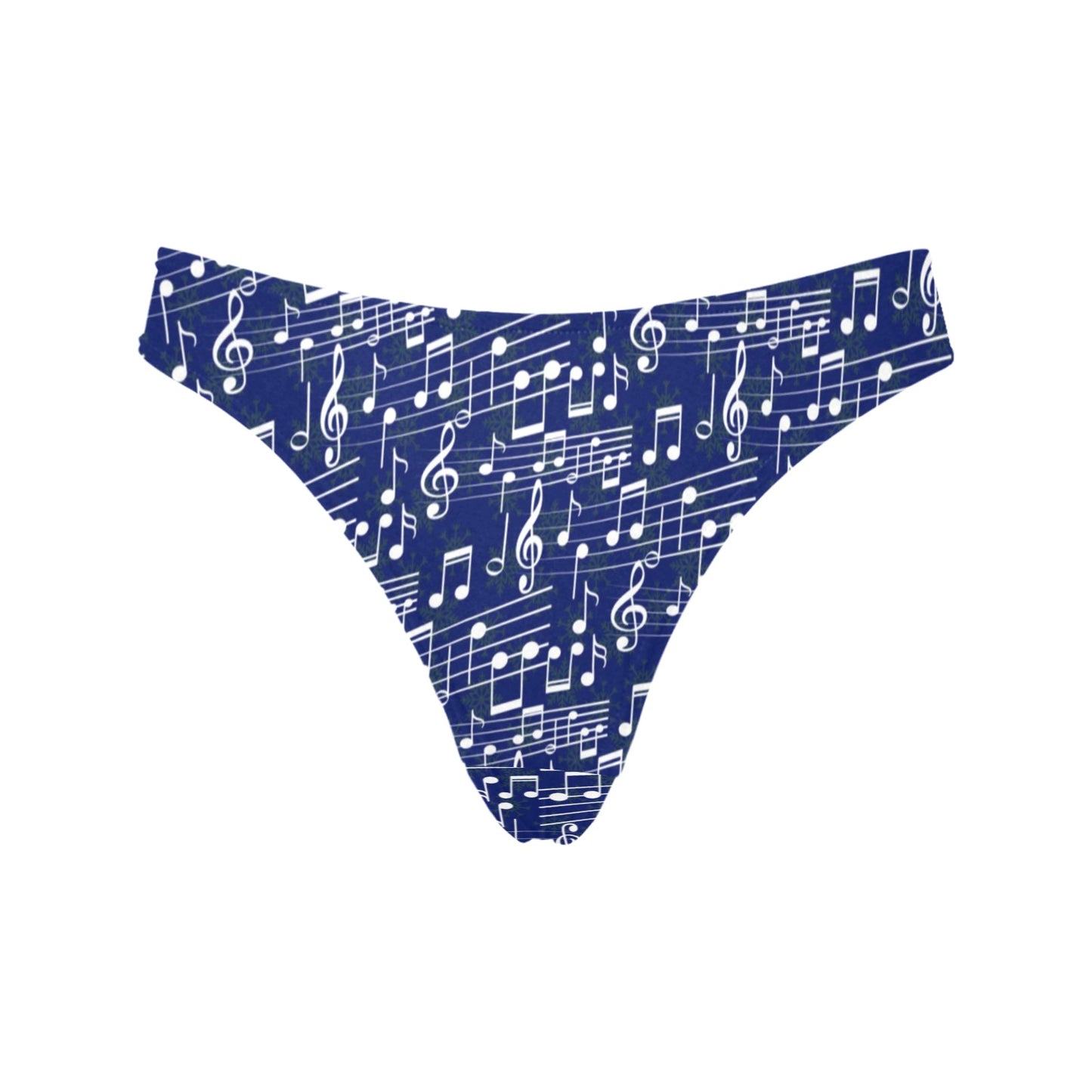 Music Note Blue Themed Print Women's Thongs