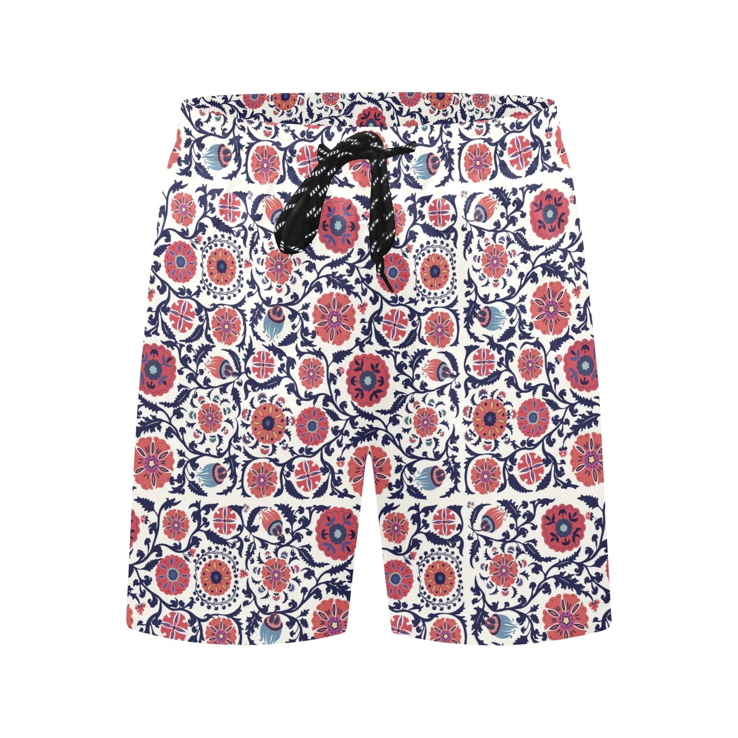 Suzani Print Design LKS304 Men's Swim Trunks Beach Shorts