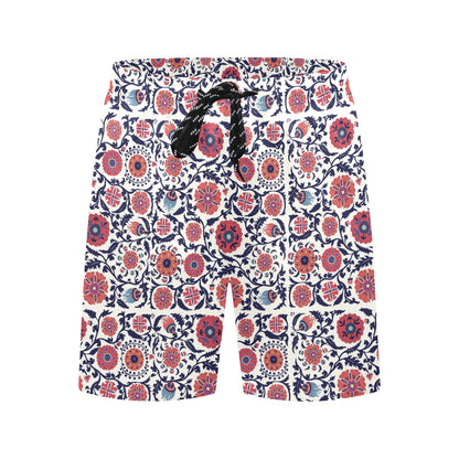 Suzani Print Design LKS304 Men's Swim Trunks Beach Shorts